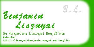 benjamin lisznyai business card